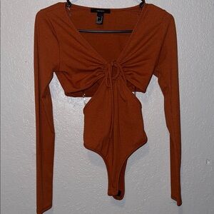 Forever 21 Rust Long Sleeve Bodysuit